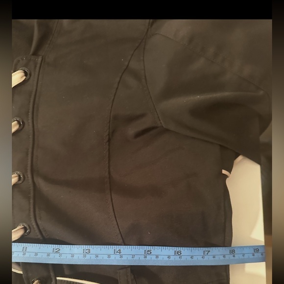 Betsey Johnson Black Trench Coat with cream trim. - Picture 16 of 16